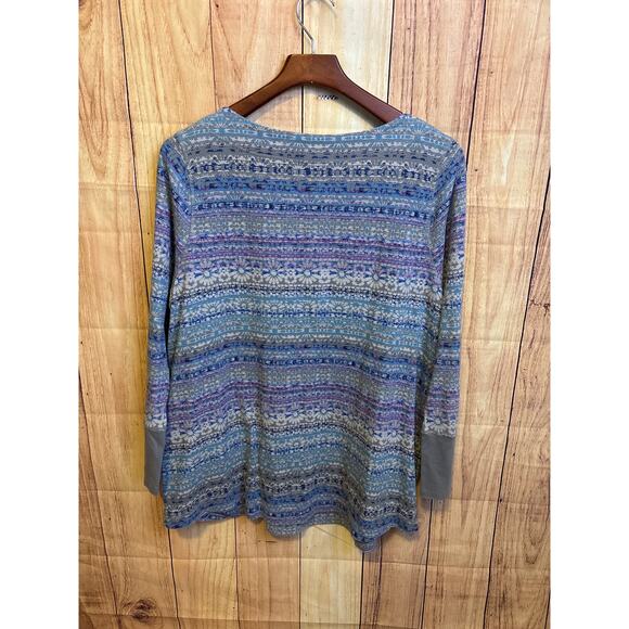 J. Jill Fair Isle Long Sleeved Top Women's Size XL - Picture 4 of 10
